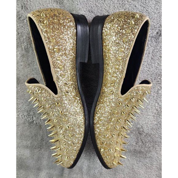 Alberto Fellini Shoes Mens Size 8.5 Gold Sparko Fashion Spiked Dressy Loafers main image 9
